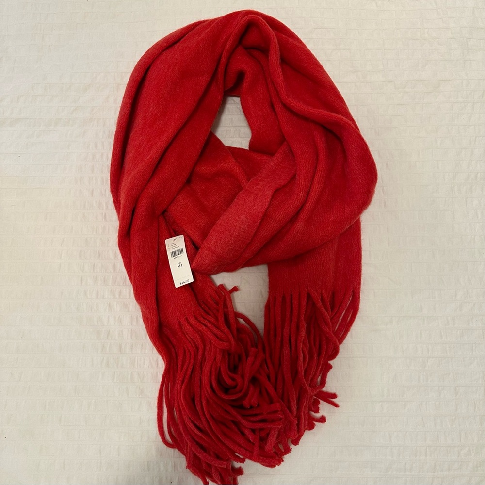 Oversized scarf, bright red, from Anthropologie